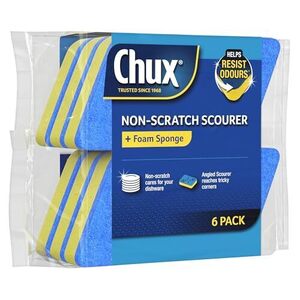 Chux: Non-Scratch Scourer & Sponge 6 Pk Or Heavy Duty Scourer & Sponge 6 Pk $3.36 ($3.02 S&S) + Del ($0 Prime/$59) @ Amazon AU