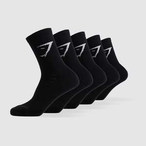 Gymshark Crew Black Socks, 5-Pack $10.50 (RRP $35) + Delivery ($0 with $100 Order) @ Gymshark