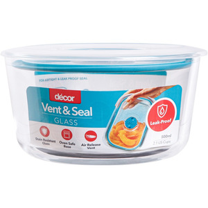 Half Price Decor Vent & Seal Glass Food Container (from $5.25) + Delivery ($0 C&C/ $59 Metro Order/ $99 Regional Order) @ BIG W