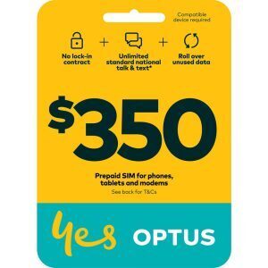 Optus $350 300GB 365-Day Prepaid SIM Starter Kit for $219 in-Store Only @ Woolworths