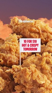 10 Hot & Crispy Chicken $10 @ KFC (Online or App Order)