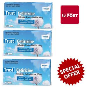 150x Trust Cetirizine 10mg, Allergy Relief Medication $15.99 Delivered @PharmacySavings