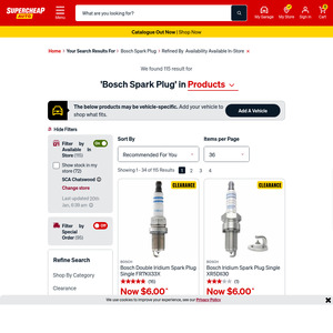 Bosch Spark Plugs $6 + Delivery ($0 C&C/in-Store) @ Supercheap Auto