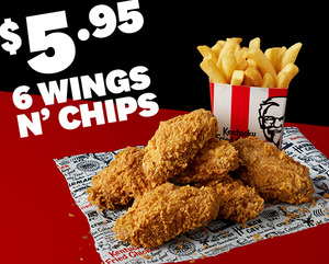 6 Wings N' Chips $5.95 @ KFC (Online or App)