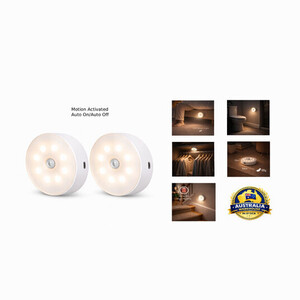 Wireless Motion Sensor Night Light 2-Pack $6.99 Delivered @ wangride eBay