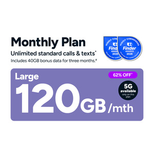 Kogan Mobile Prepaid Plan Monthly: Large 120GB $15 for First Month ($40/Month Ongoing) @ Kogan