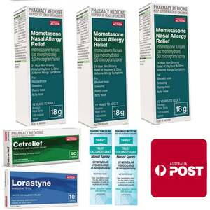 3x Mometasone + 2x Nasal Decongestant + 10x Loratadine + 10x Cetirizine Allergy + Nasal Bundle $44.99 Delivered @ PharmacySaving