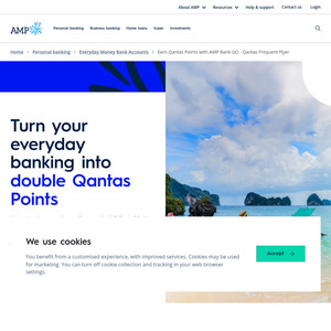 2 Qantas Points for Every $10 on Your Average Monthly Balance (up to 1,000,000 Per Month) until 30/04 @ AMP Bank GO