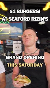 $1 Burger at Rizin's Smash Burgers (Seaford VIC) Today Only