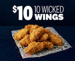 10 Wicked Wings $10 (Pick up Only) @ KFC (Online or App)