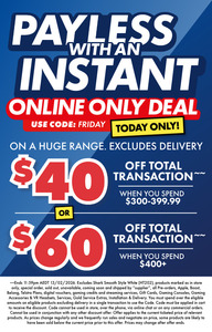 $40 off with $300-$399.99 Order, $60 off with $400+ Order (Online Only, Exclusions Apply) @ The Good Guys