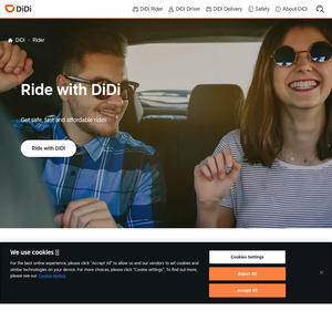 10% off rides and 30% off delivery @Didi