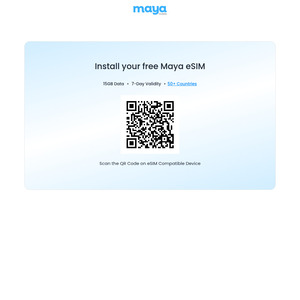 7 Days Validity eSIM 15GB Data - $0 - One Per Device - No Info Required @ Maya Mobile