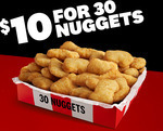 30 Chicken Nuggets $10 Pickup Only @ KFC (Online or via App)