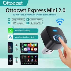 Ottocast Wireless Carplay Adapter Android Auto 2in1 Dongle USB w/Smart Button $28 Incl. Delivery