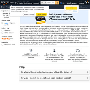 eGift Cards: 12% off DoorDash, 10% off Uber, 7% off Ultimate, $10 Promo Credit on $250 Amazon/ $100 Netflix Spend @ Amazon AU