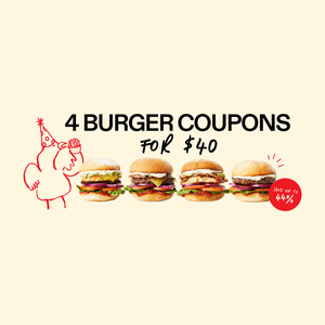 Grill'd Burger Pass - $40 for 4 Burgers (Relish Membership Required, Valid for 45 Days, 1 Redemption Per Day) @ Grill'd