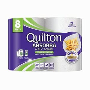 Quilton 4-Ply Absorba Double Length 8-Pack $15.20 ($13.68 S&S) + Delivery ($0 with Prime/ $59 Spend) @ Amazon AU