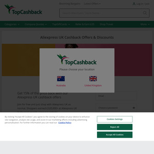 AliExpress: 15% Cashback on Affiliated Products (Uncapped) @ TopCashback UK