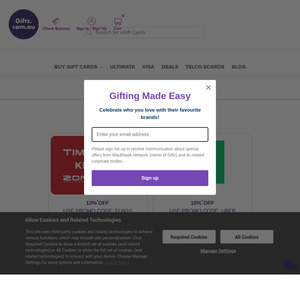 10% off Uber, Uber Eats and Timezone/Kingpin/Zone Bowling eGift Cards @ Giftz