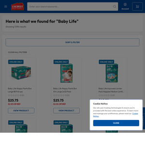 Baby Life Nappies from Chemist Warehouse- Size 1- $46.53 for 252 nappies. Size 2- $25.75 for 12 Nappies. More Sizes Avaliable
