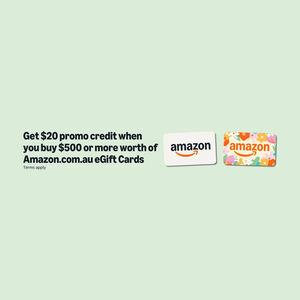 $20 Promo Credit When You Buy $500 or More Amazon eGift Cards (First 1,500 Orders) @ Amazon AU