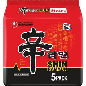 Nongshim Shin Noodles or Premium Noodles 388-700g 4- or 5-Pack $5 Each @ Woolworths