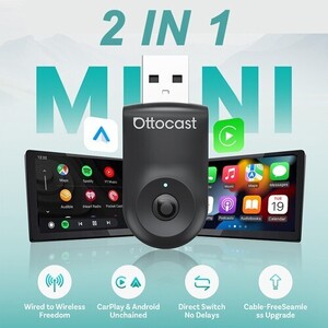 Ottocast Adapter Smart Button Android Auto USB Wireless 2in1 Mini Carplay $34.3 @Ottocast Direct Store eBay