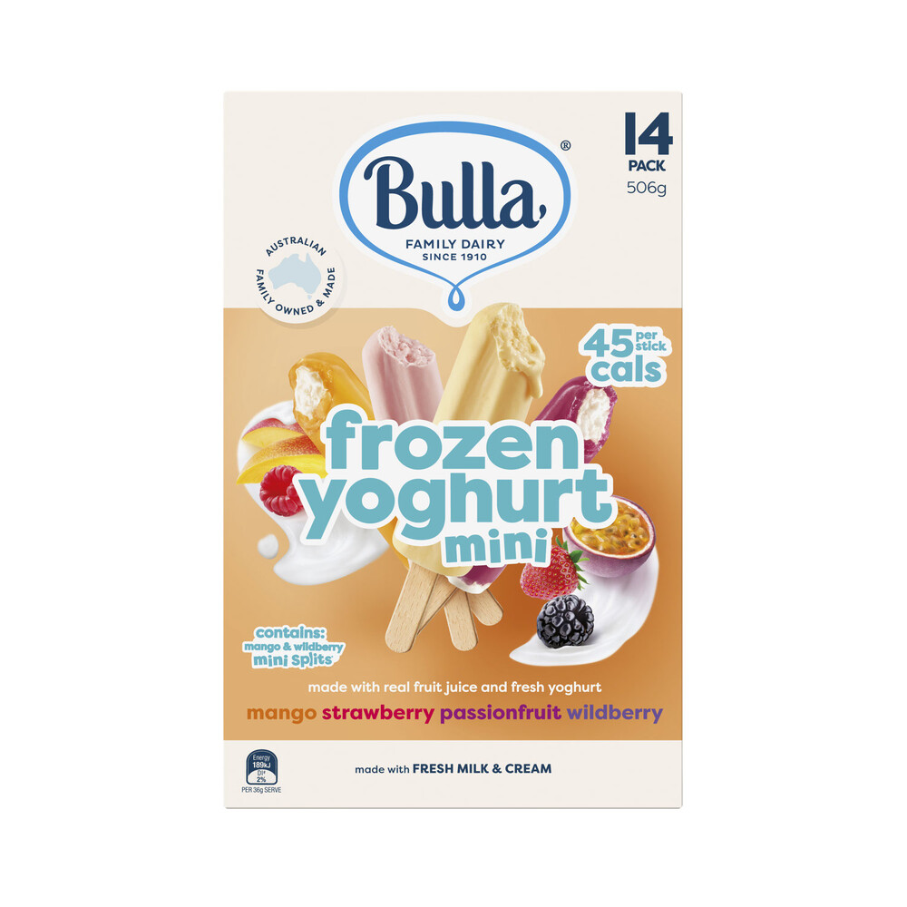 Bulla Frozen Variety Minis Yoghurt  14 Pack | 506g