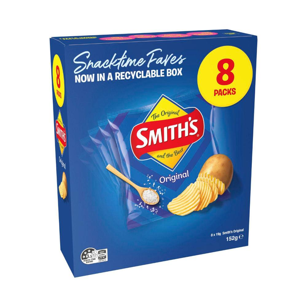 Smith's Potato Chip Lunchbox Multipack Original 8 Pack | 152g