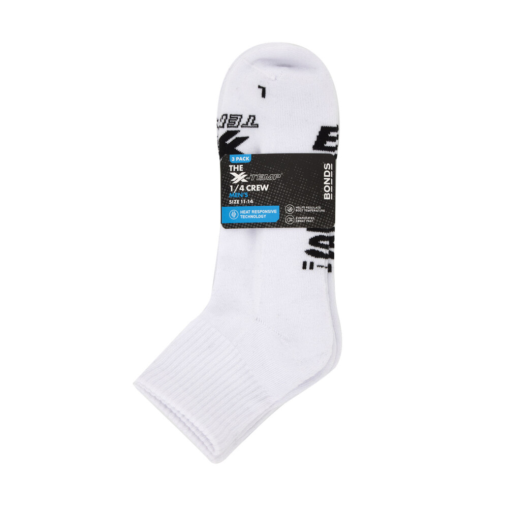 Bonds Mens X-temp 1/4 Crew 6+/11+ | 3 Pack