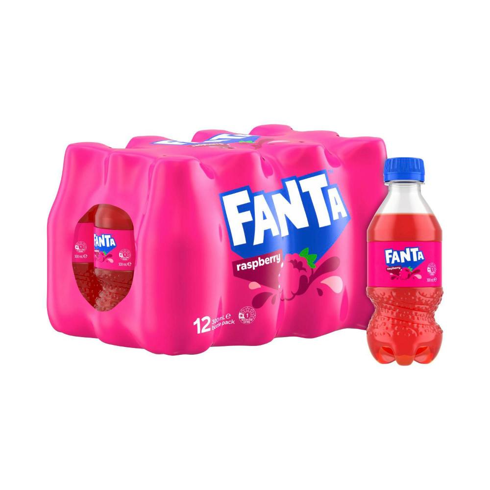 Fanta Raspberry Flavoured Soft Drink Bottle12x300ml | 12 pack
