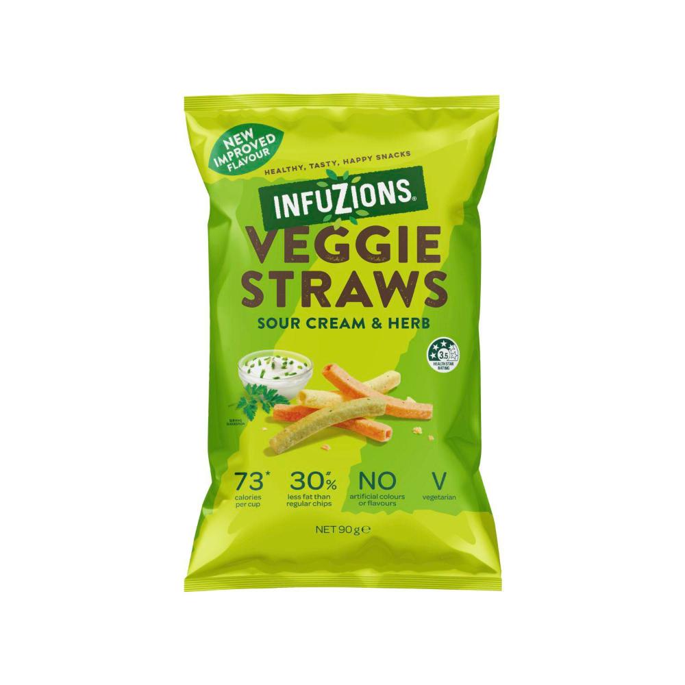Infuzions Veggie Straws Sour Cream & Herb | 90g