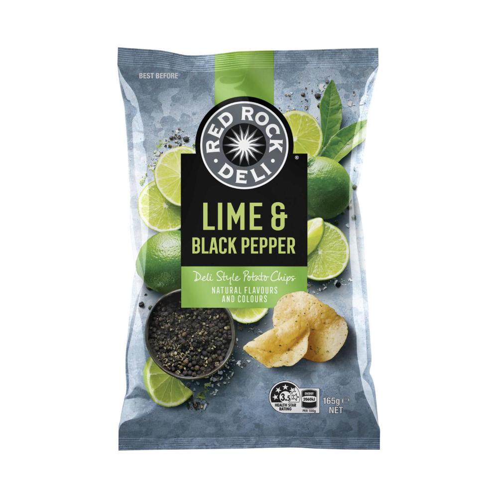 Red Rock Deli Potato Chips Share Pack Lime & Pepper | 165g