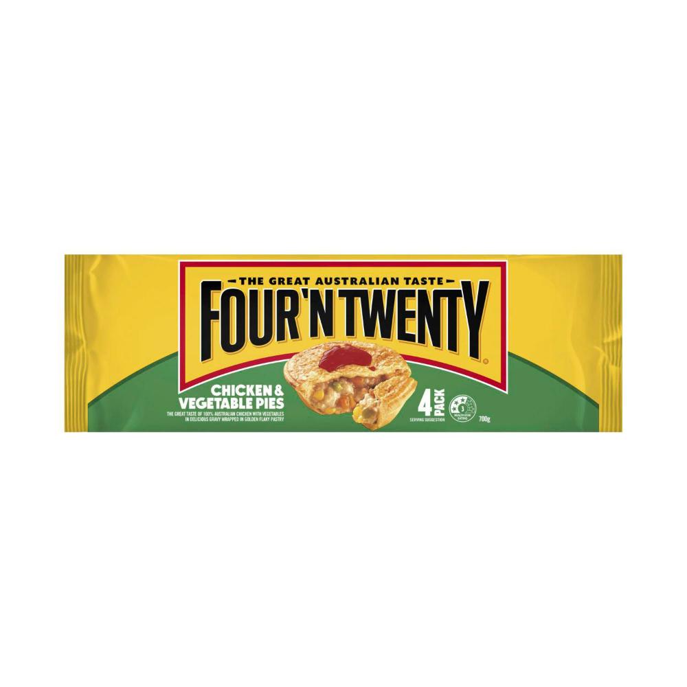 Four'N Twenty Frozen Chicken & Vegetable Pies 4 Pack | 700g