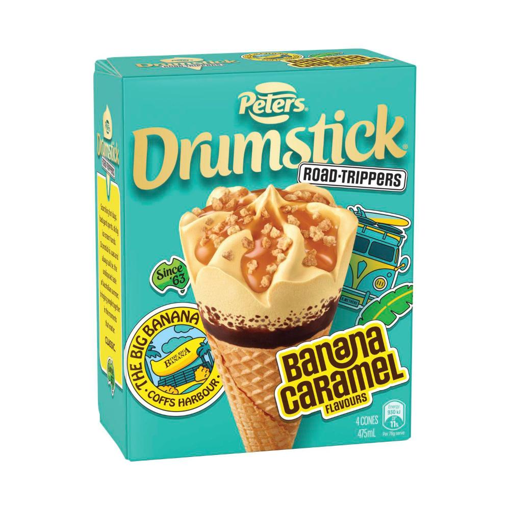 Peters Drumstick Banana Caramel 4 Pack | 475mL
