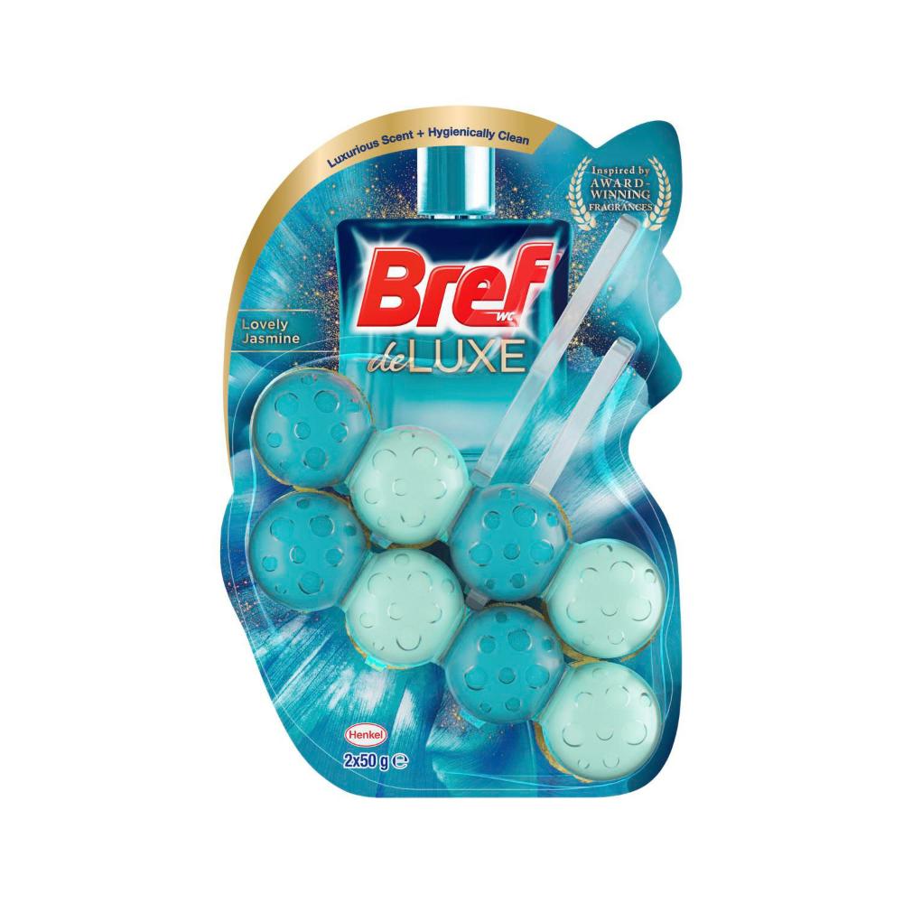 Bref Deluxe Toilet Cleaner Rim Block Lovely Jasmine 2x50g | 100g