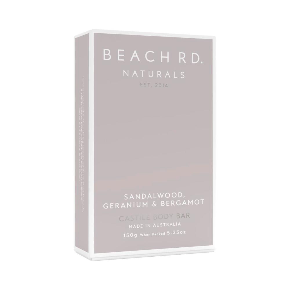 Beach Road Naturals Sandalwood Geranium & Bergamot Castile Body Bar | 150g