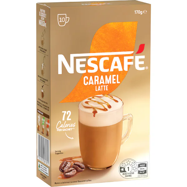 Nescafe Caramel Latte Coffee Sachets 10 pack