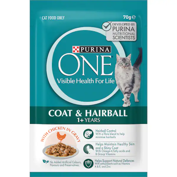 Purina One Adult Hairball Control With Chicken In Gravy Wet Cat Food 70g