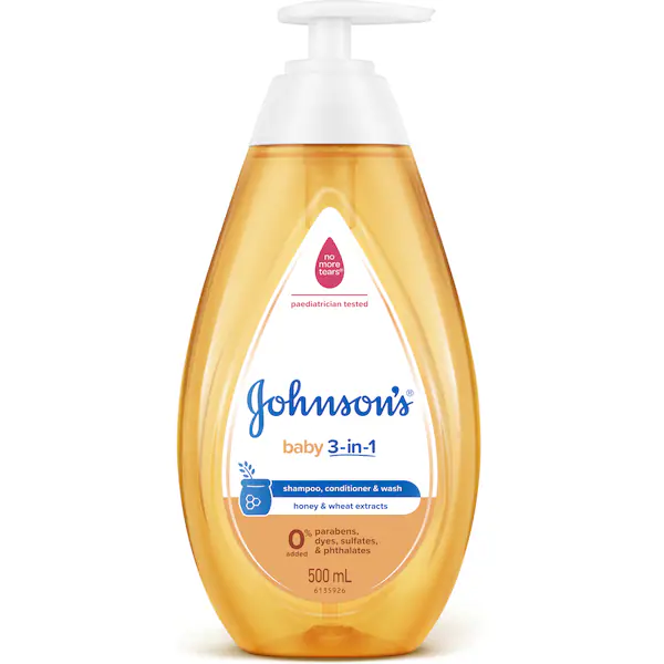 Johnson's Gentle Tear-Free Conditioning Baby Shampoo & Cleansing Wash 500mL