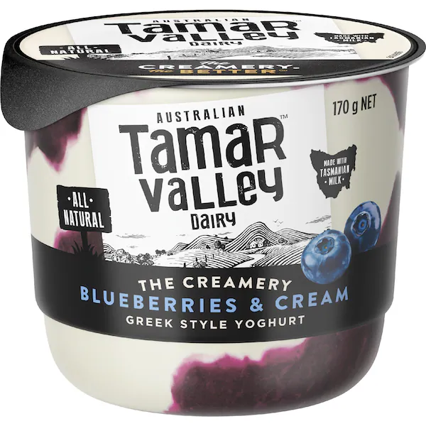 Tamar Valley The Creamery Greek Style Yoghurt Blueberries & Cream 170g