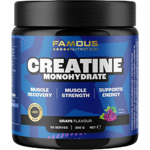 Famous Nutrition Sport Creatine Monohydrate Powder Grape 300g