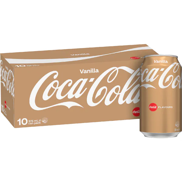 Coca-Cola Vanilla  Soft Drink Multipack Cans 375mL x 10 pack