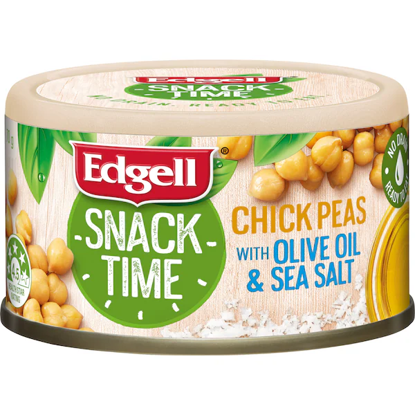 Edgell Snack Time Chickpeas With Olive Oil & Sea Salt 70g