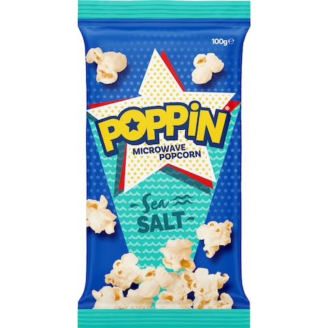 Poppin Microwave Popcorn Sea Salt Flavour 100g