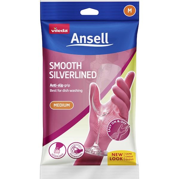 Vileda Ansell Smooth Silverlined Gloves Medium Pair each