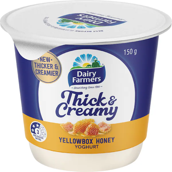 Dairy Farmers Thick & Creamy Yellow Box Honey Yoghurt 150g