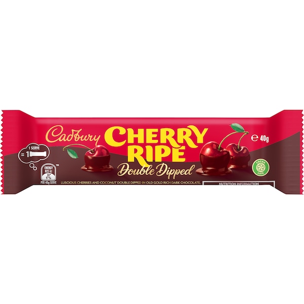 Cadbury Cherry Ripe Double Dipped Dark Chocolate Bar 40g