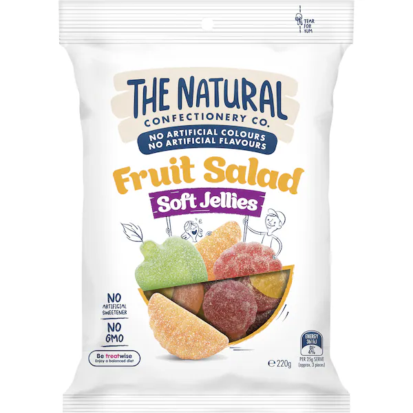 The Natural Confectionery Co. Fruit Salad Soft Jellies Lollies 220g